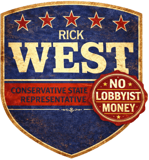 Rick West campaign shield