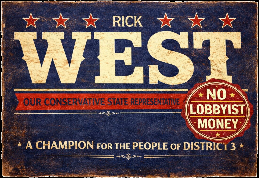 Rick West campaign sign
